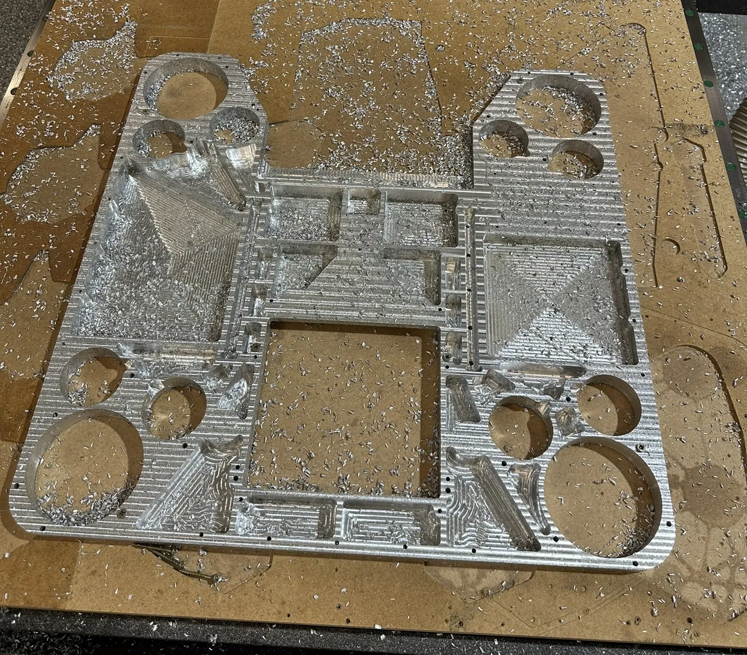 FRC billet chassis part on the CNC machine