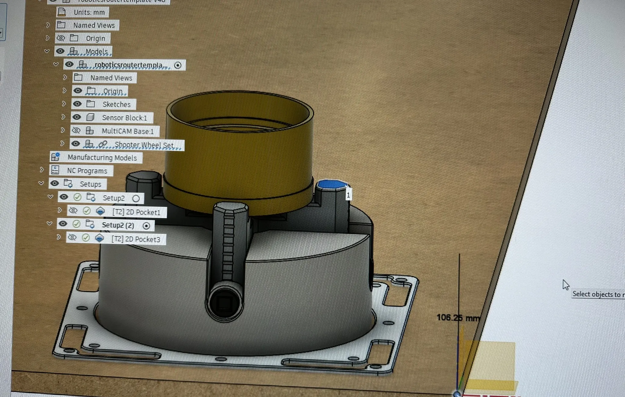 CAM setup for the FRC shooter wheel rim