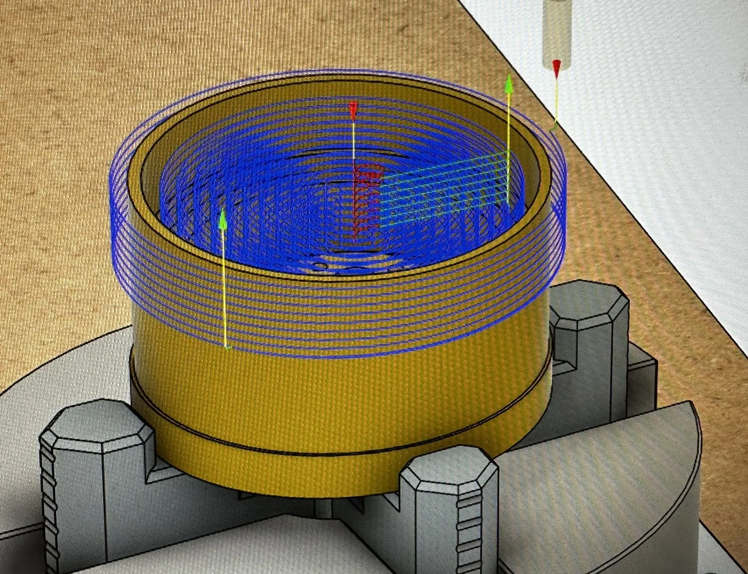 Toolpath preview for the FRC shooter wheel rim