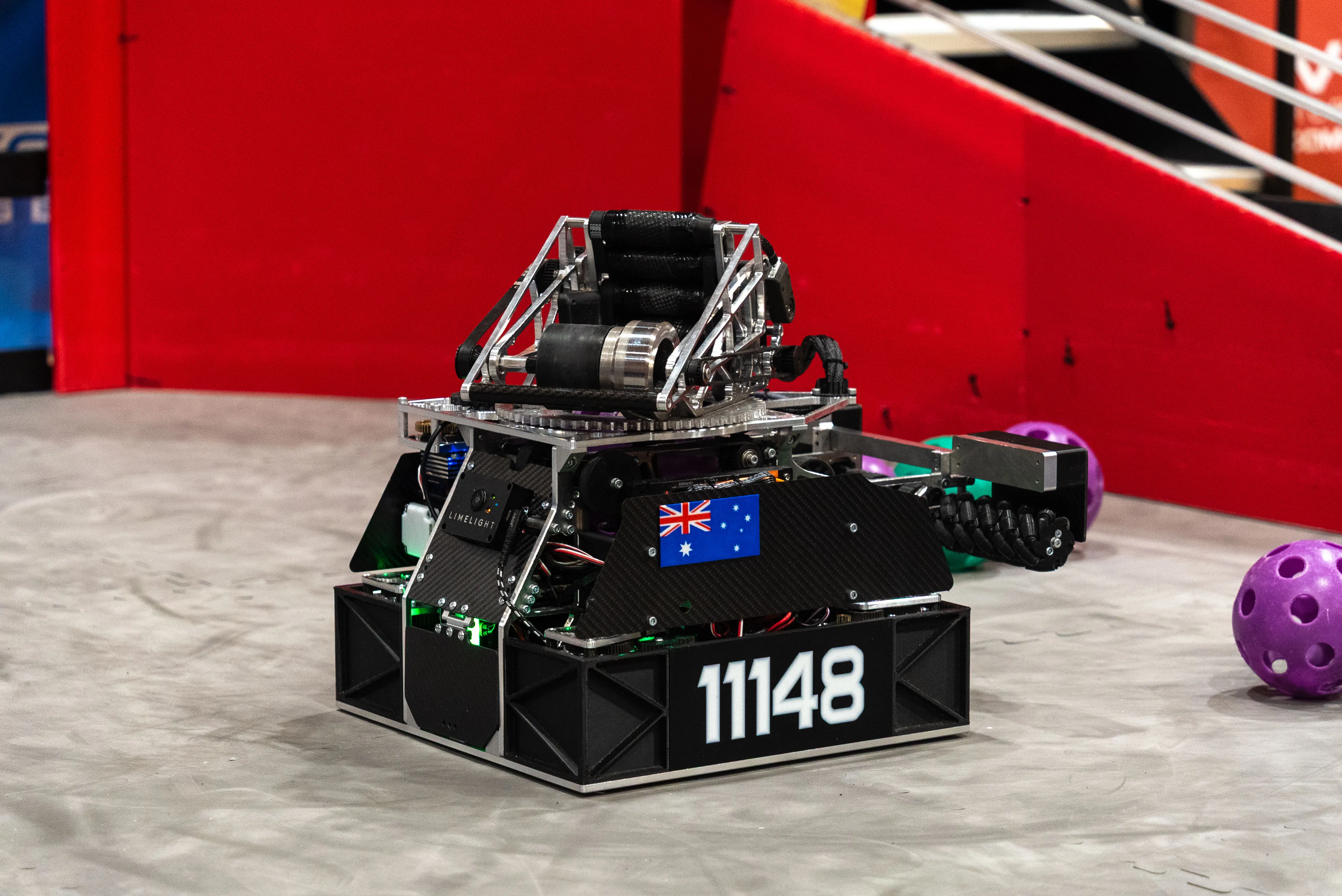 Barker Greybacks team 11148 FTC robot on a competition field