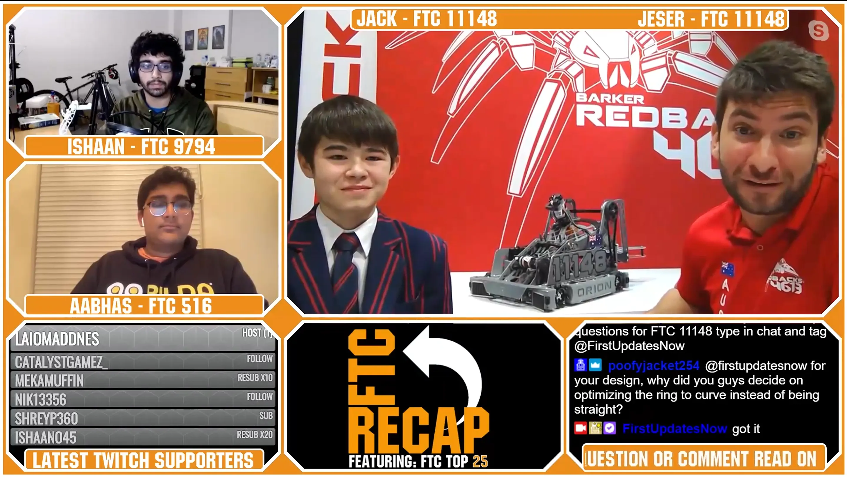 FIRST Updates Now interview about the 2020 Barker Greybacks robot