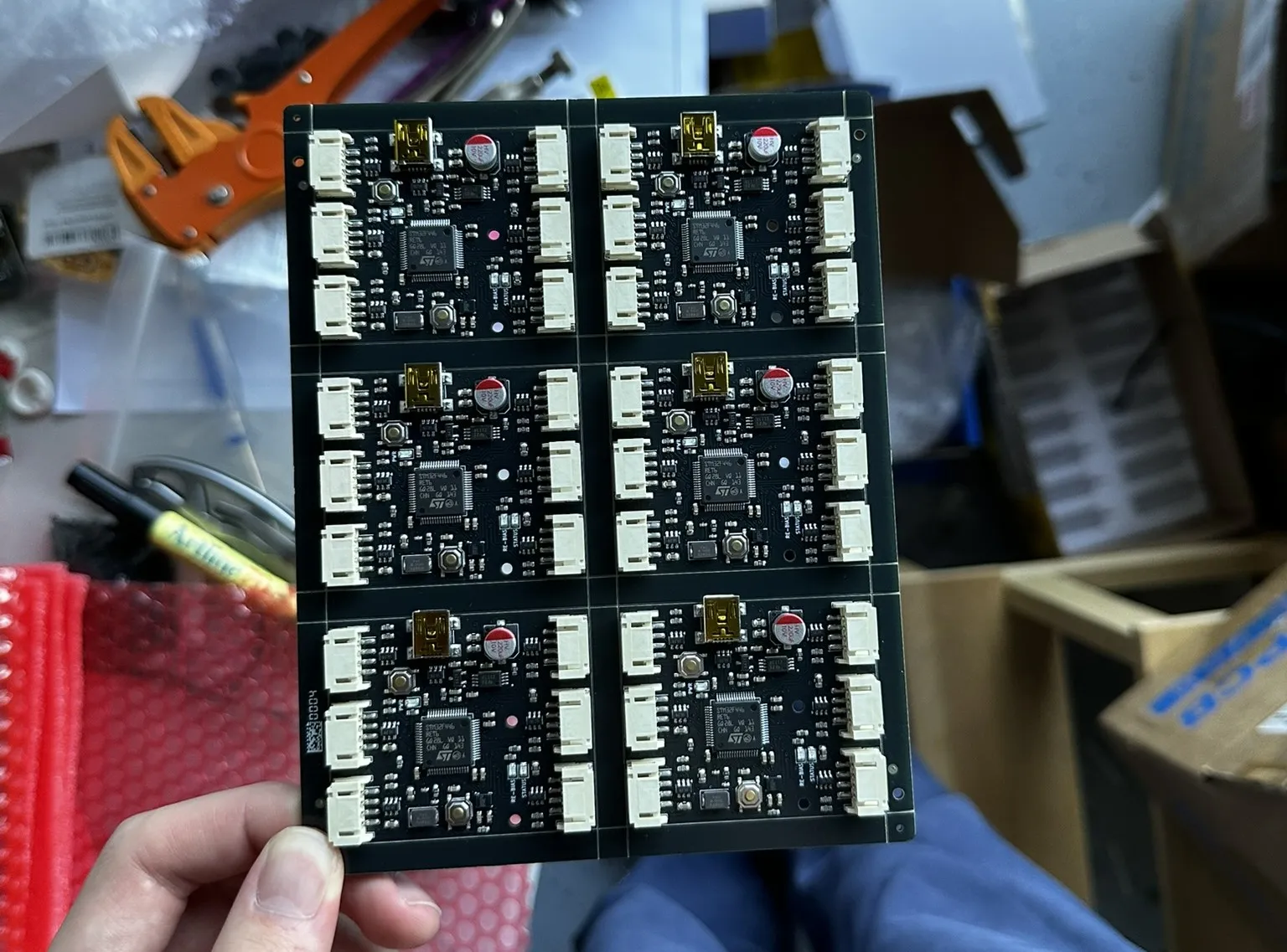 Panel of STM32 Odometry Computer Rev 2 boards