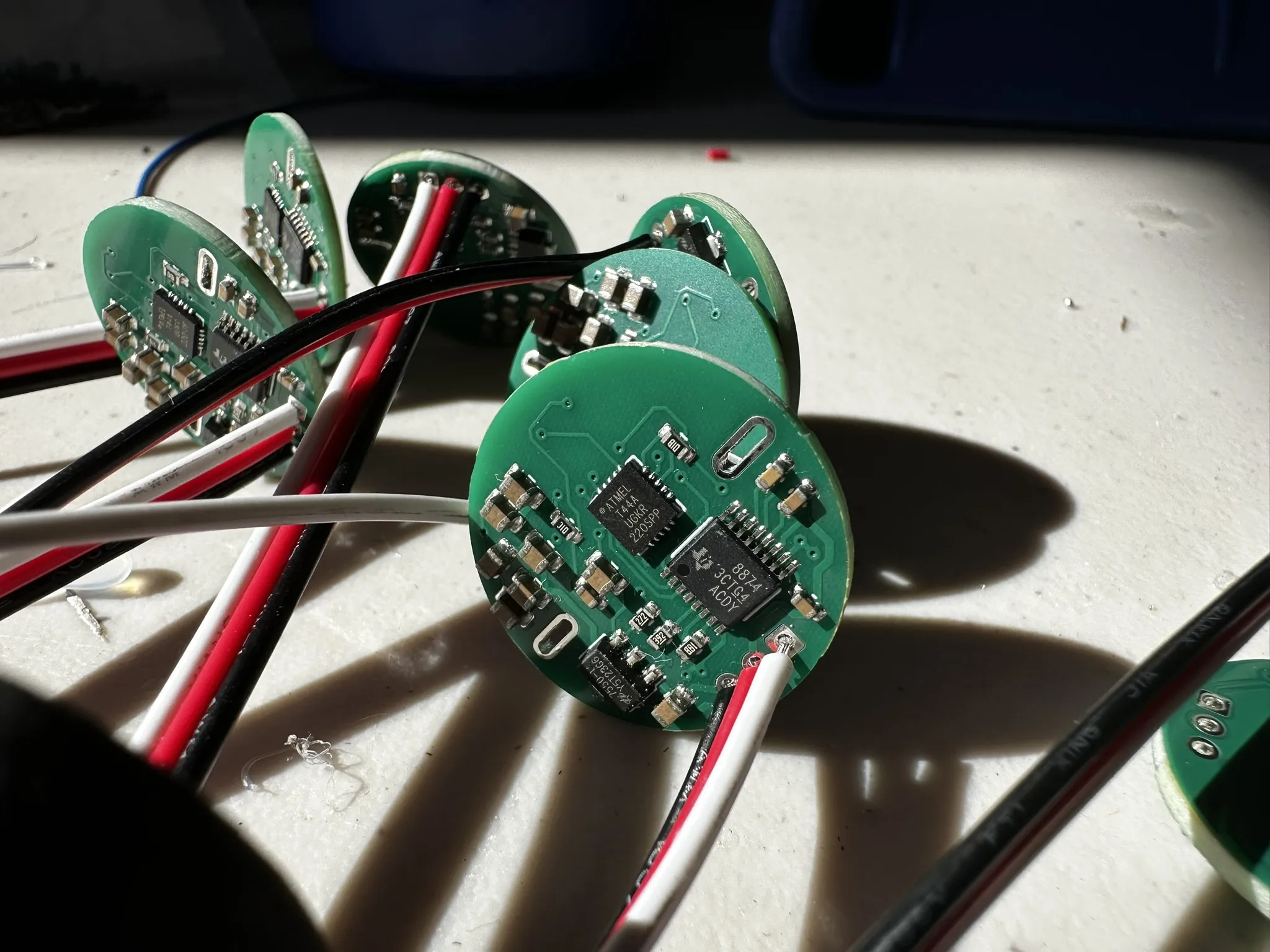 Super Servo Plus production boards with wiring attached