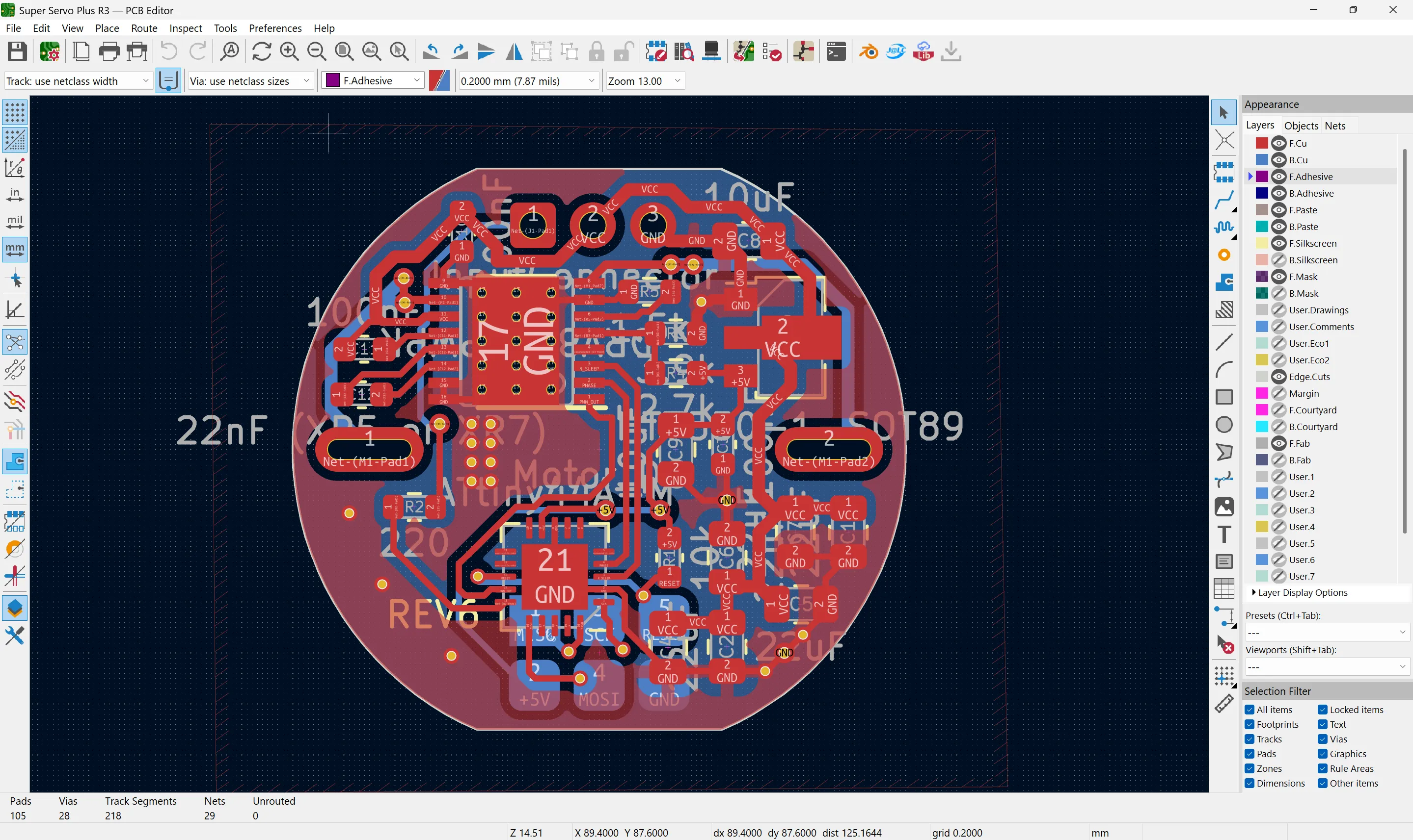 Super Servo Plus R3 PCB layout